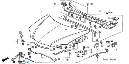 HONDA ACURA RSX DC5 2002-2006 Genuine Hood Lock Assy 74120-S6M-506 OEM