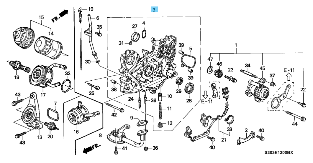 HONDA ACCORD Type R CH1 2001-2003 Genuine Oil Pump Assy 15100-P5M-A01 OEM