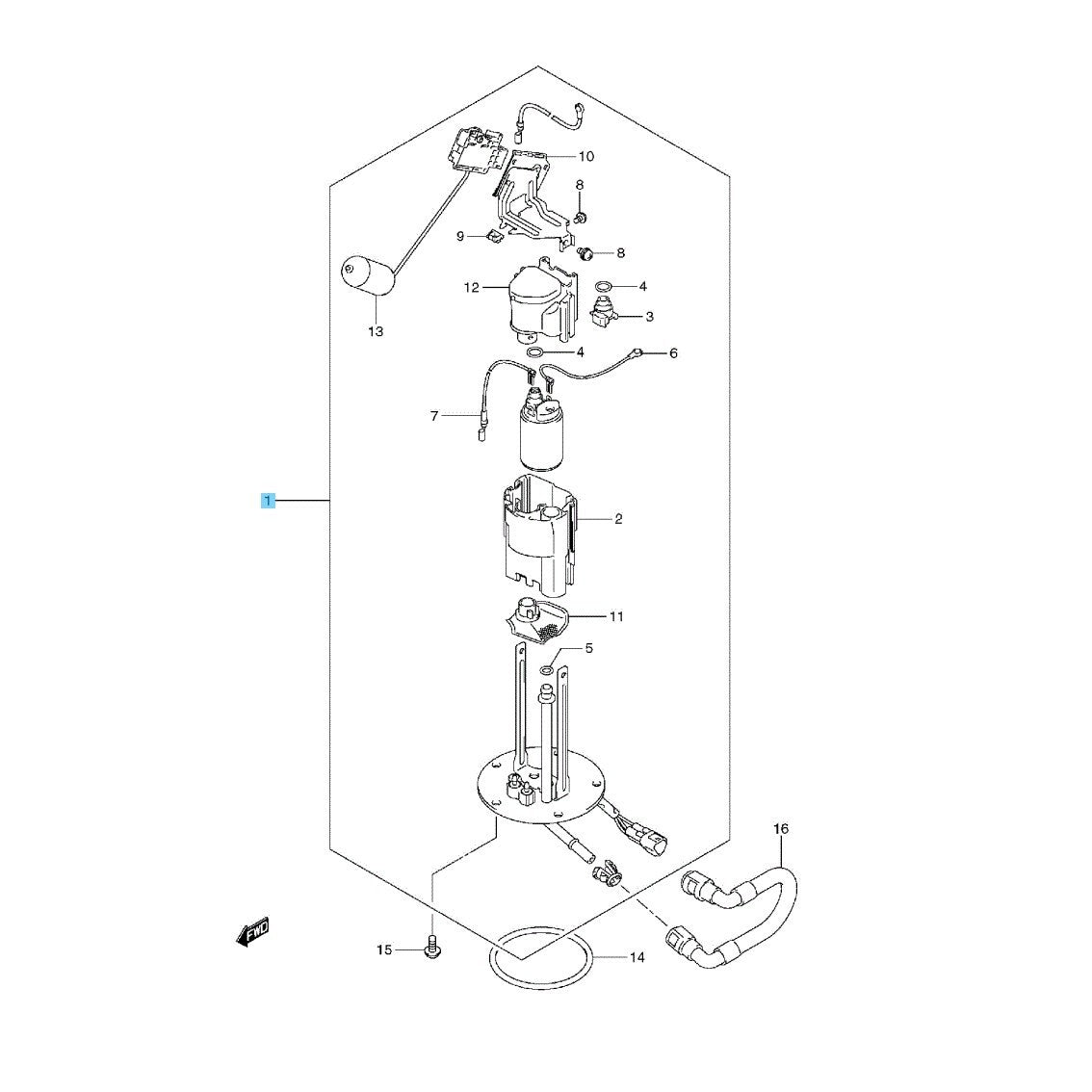 SUZUKI GSX-R600 GSX-R750 2008-2009 Genuine Fuel Pump Assy 15100-37H00 OEM