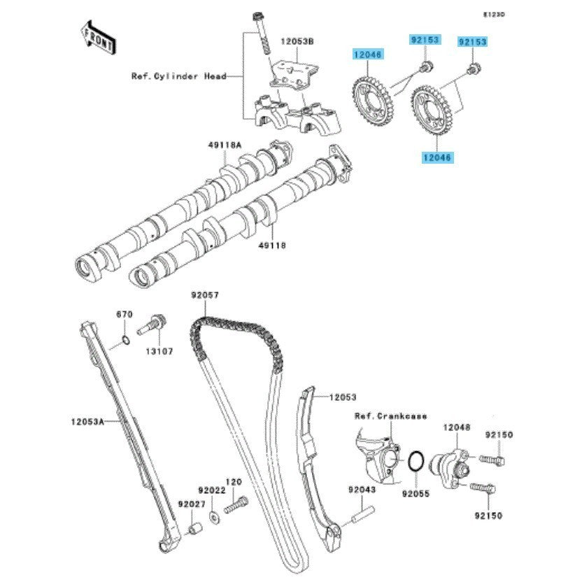 KAWASAKI NINJA ZX-10R ZX1000C '04-05 Genuine Sprocket(x2) & Bolt(x4) Set OEM