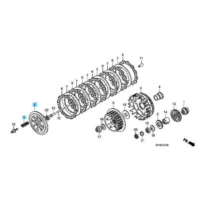 HONDA XR650L '93-09 '12-25 Genuine Clutch Pressure Plate & Spring(x4) Set OEM