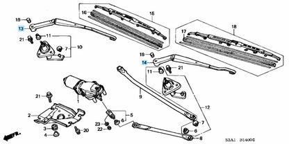 HONDA S2000 AP1 AP2 RHD Genuine Front Windshield Wiper Arm Right & Left Set OEM
