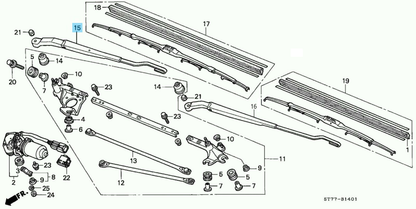 HONDA INTEGRA TYPE-R DC2 RHD Genuine Front Windshield Wiper Arm Right Side OEM