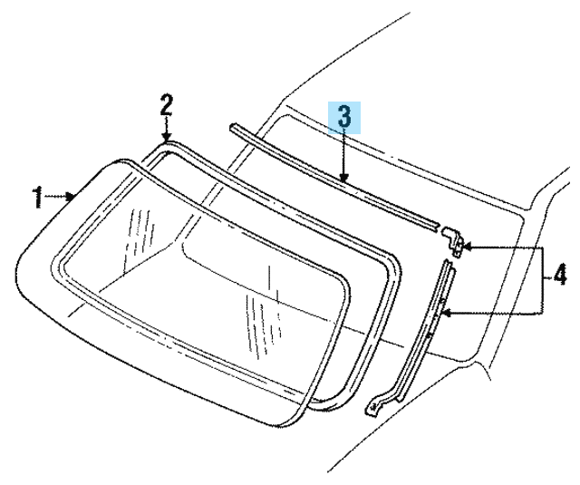 MAZDA RX-7 FC3S 86-91 Genuine Front Windshield Moulding Upper FB01-50-601A OEM