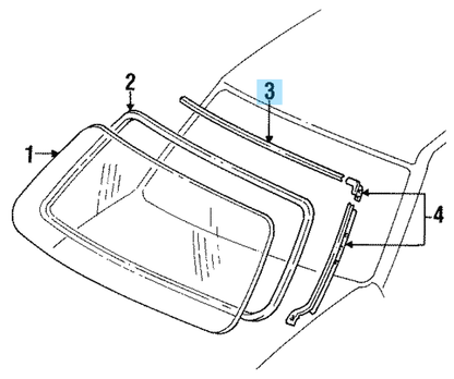 MAZDA RX-7 FC3S 86-91 Genuine Front Windshield Moulding Upper FB01-50-601A OEM