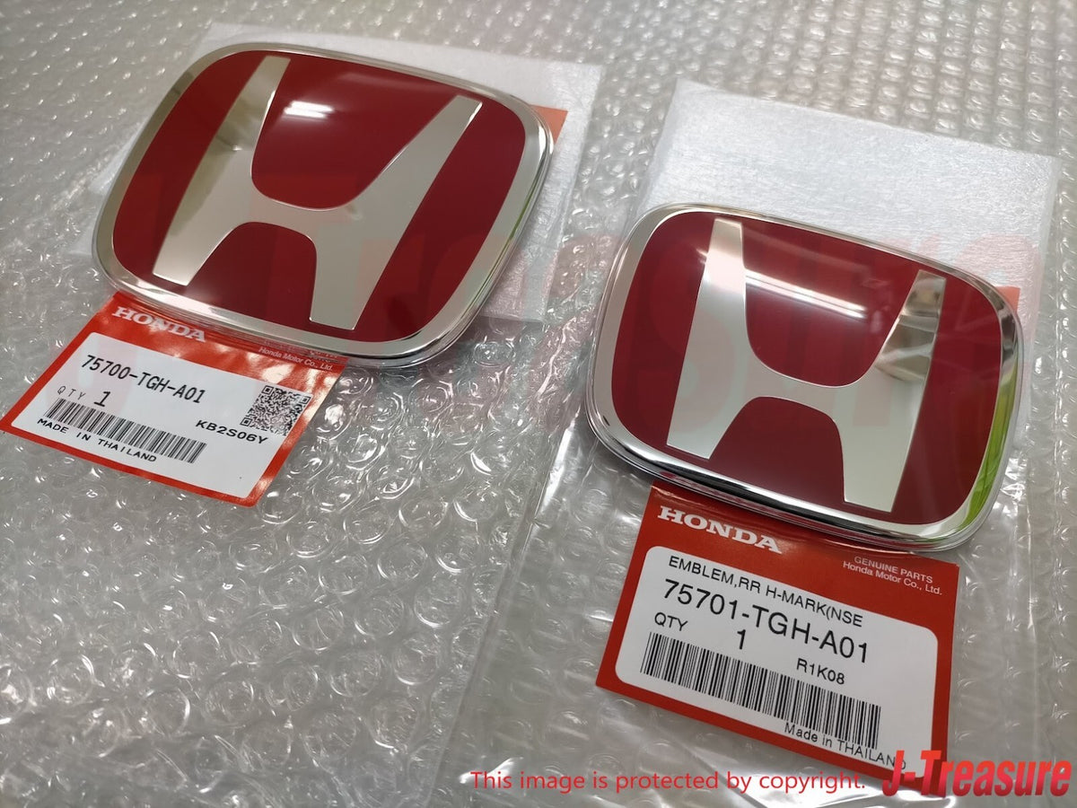 HONDA CIVIC TYPE-R FK8 2017-2019 Genuine Front & Rear Red "H" Emblem Set OEM
