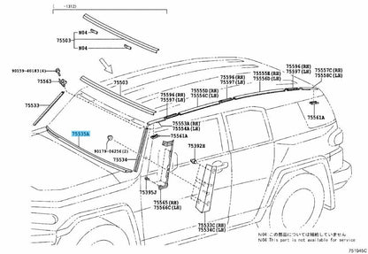 TOYOTA FJ CRUISER GSJ1# 07-14 Genuine Front Outside Lower Moulding 75535-35011