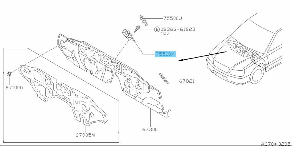 NISSAN SKYLINE GT-R R33 R34 95-02 Genuine Foot Rest Assy 67840-70T00 OEM