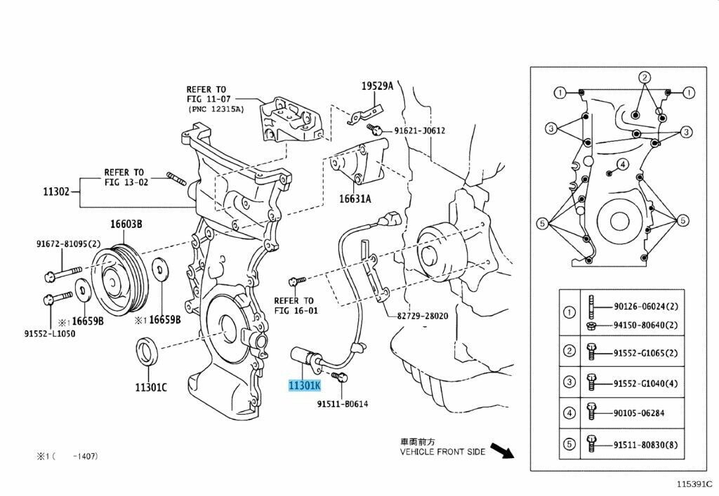 TOYOTA RAV4 ACA20 ACA21 2001-2009 Genuine Crank Position Sensor 90919-05047 OEM