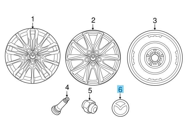 MAZDA MX-5 MIATA NC 13-15 Genuine Wheel Center Cap KD51-37-190 x4 Set OEM