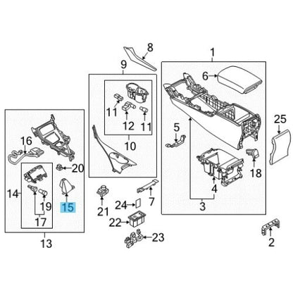 NISSAN INFINITI G37 Q50 Q60 Genuine Finisher Console Boot 96936-5CB0A OEM