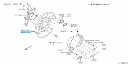 NISSAN X-TRAIL T30 2000-2007 Genuine Rear Brake Back Plate Left 44030-8H300 OEM
