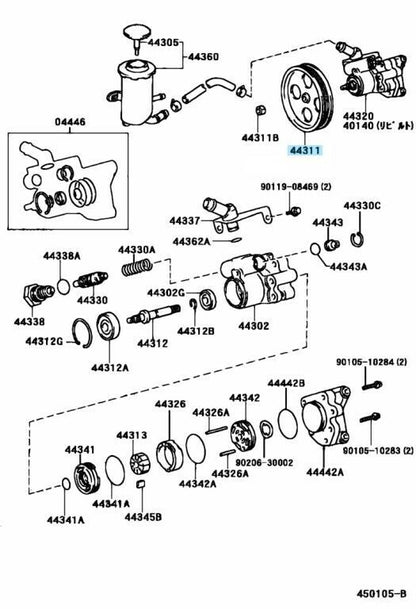 TOYOTA SUPRA LEXUS GS IS SC Genuine Power Steering Pump Pulley 44311-22091 OEM