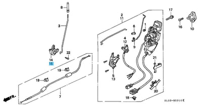 HONDA ACURA NSX NA1 NA2 91-05 Genuine Door Lock Crank Assy LH 72670-SE3-003 OEM