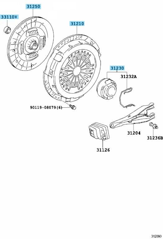 TOYOTA TACOMA 2012-2018 Genuine 2.7L 4CYL 5-Speed Clutch Kit OEM