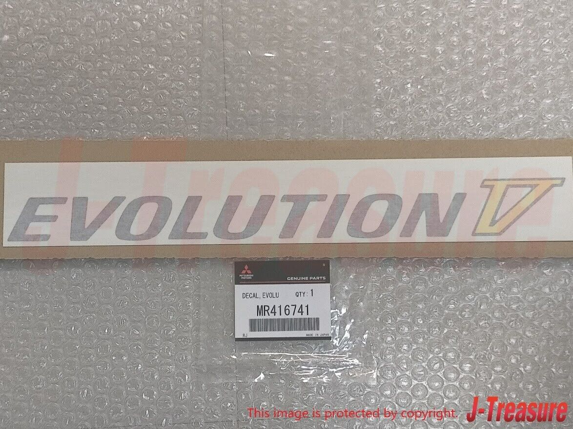 MITSUBISHI EVO5 CP9A Genuine "EVOLUTION V" Side Door Decal Silver Yellow Set OEM