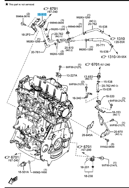 MAZDA CX-5 KE 2013-2016 Genuine DPF Diesel Exhaust Gas Pressure Sensor No.2