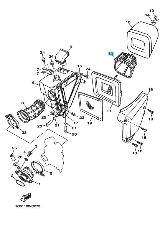 YAMAHA TT-R230 05-09 2011-2017 Genuine Air Filter Guide 1C6-E4458-00-00 OEM