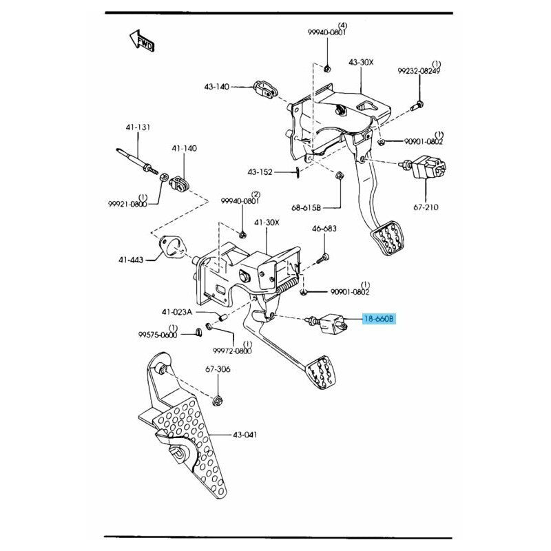 MAZDA RX-7 MX-5 MIATA Genuine Switch Clutch Neutral Safety LA01-66-490A OEM