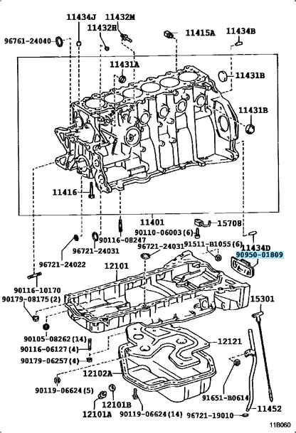 TOYOTA 2JZ-GE 2JZ-GTE Genuine Flywheel Housing Under Cover Plug 90950-01809 OEM