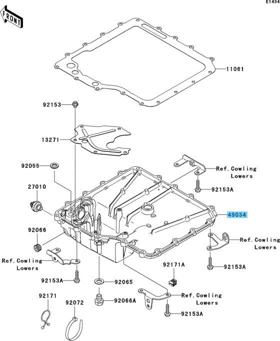 KAWASAKI ZX1400 NINJA ZX-14 2006-2011 Genuine Oil Pan 49034-0033 OEM