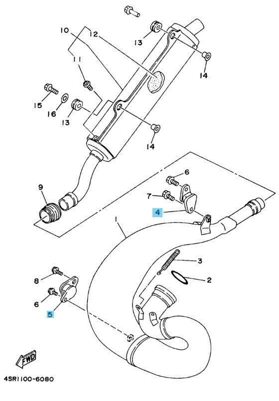 YAMAHA YZ250 92-03 Genuine Muffler 1 & 2 Stay Set 565-14771-01 483-14781-03 OEM