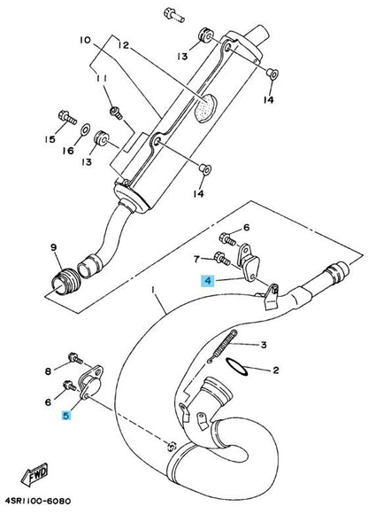 YAMAHA YZ250 92-03 Genuine Muffler 1 & 2 Stay Set 565-14771-01 483-14781-03 OEM