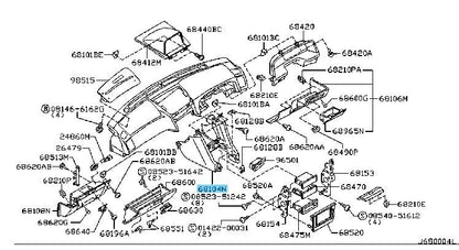 NISSAN SKYLINE BNR34 98-02 Genuine Instrument Lower Center Panel 68104-AA001 OEM