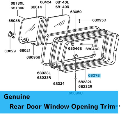 MITSUBISHI DELICA P0#W Genuine Rear Door Window Opening Trim RH or LH MB478724