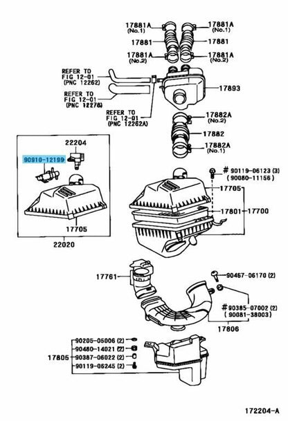 TOYOTA LEXUS ES330 MCV3# 04-06 Genuine Vacuum Valve Switch 90910-12199 OEM