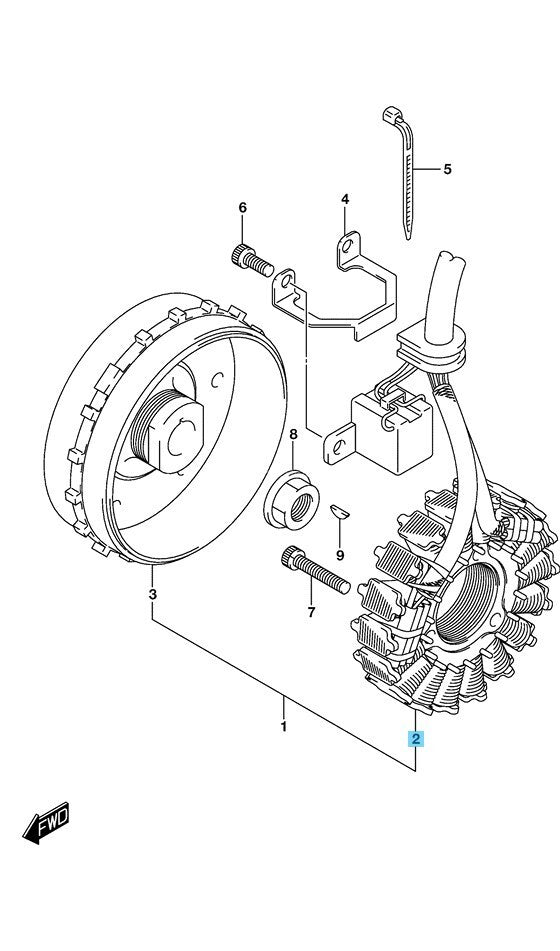 SUZUKI RMX450Z 2017-2019 Genuine Magneto Stator Assy 32101-02J00 OEM