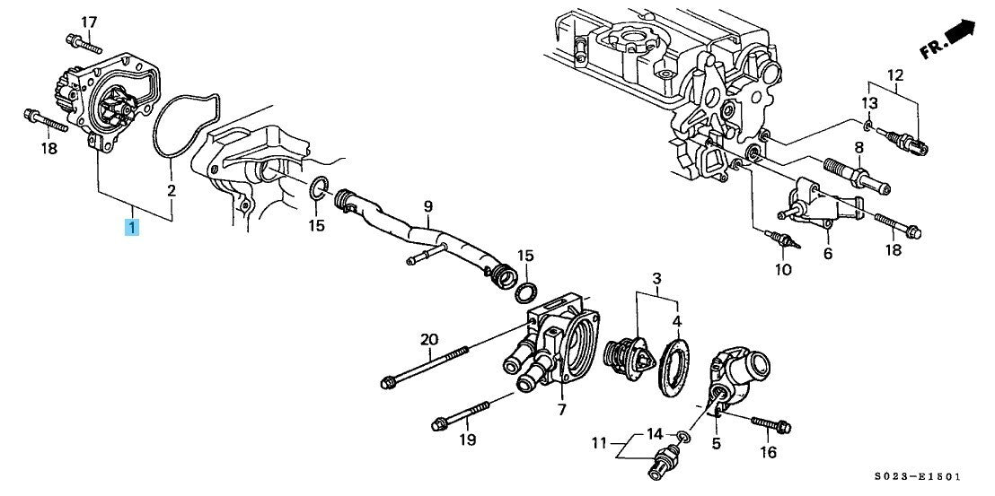 HONDA CIVIC EK4 EK9 1999-2000 Genuine Water Pump Comp 19200-P72-013 OEM