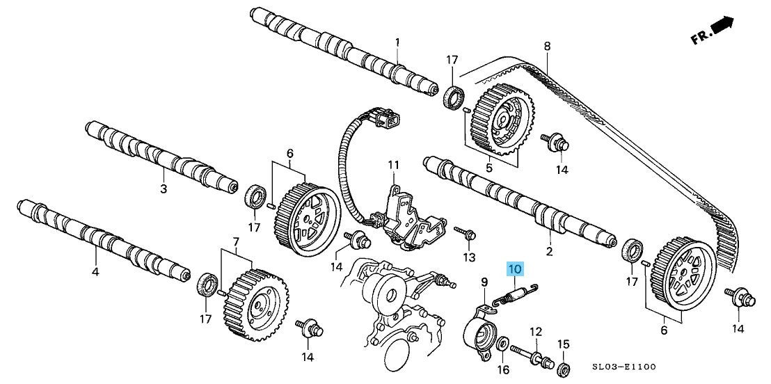 HONDA ACURA NSX NA1 NA2 '91-05 Genuine Timing Belt Adjuster Spring 14516-PR7-A00