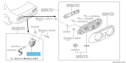 NISSAN SKYLINE GT-R BNR32 1989-1994 Genuine Back Up Lamp Housing RH & LH Set OEM
