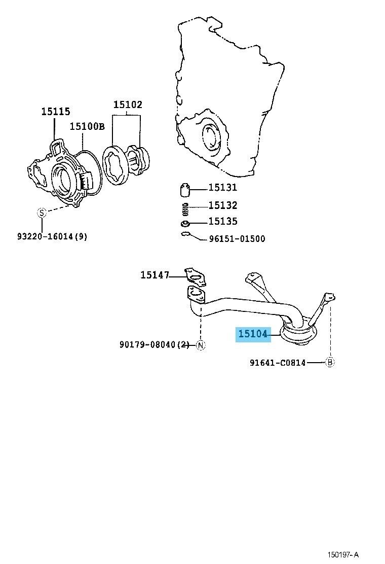 TOYOTA HILUX RZN14# RZN154 Genuine Oil Strainer Sub-Assy 15104-75090 OEM