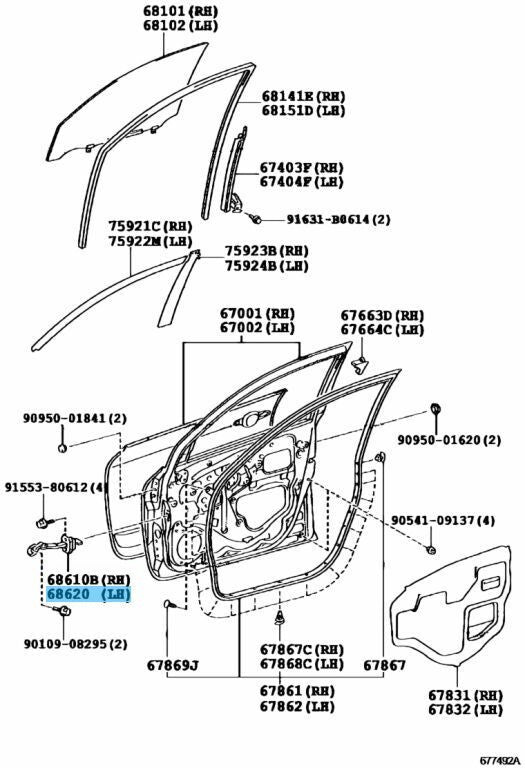 TOYOTA RAV4 ACA30 GSA30 06-12 Genuine Front Door Check Assy LH 68620-42020 OEM