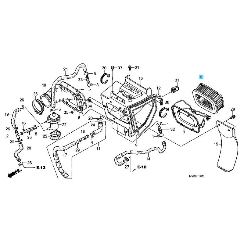 HONDA XR650L 1993-2009 2012-2025 Genuine Air Cleaner Element 17214-MY6-670 OEM