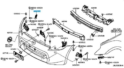NISSAN 370Z Z34 2009-2020 Genuine Front Bumper Side Bracket RH 62222-1EA0B OEM