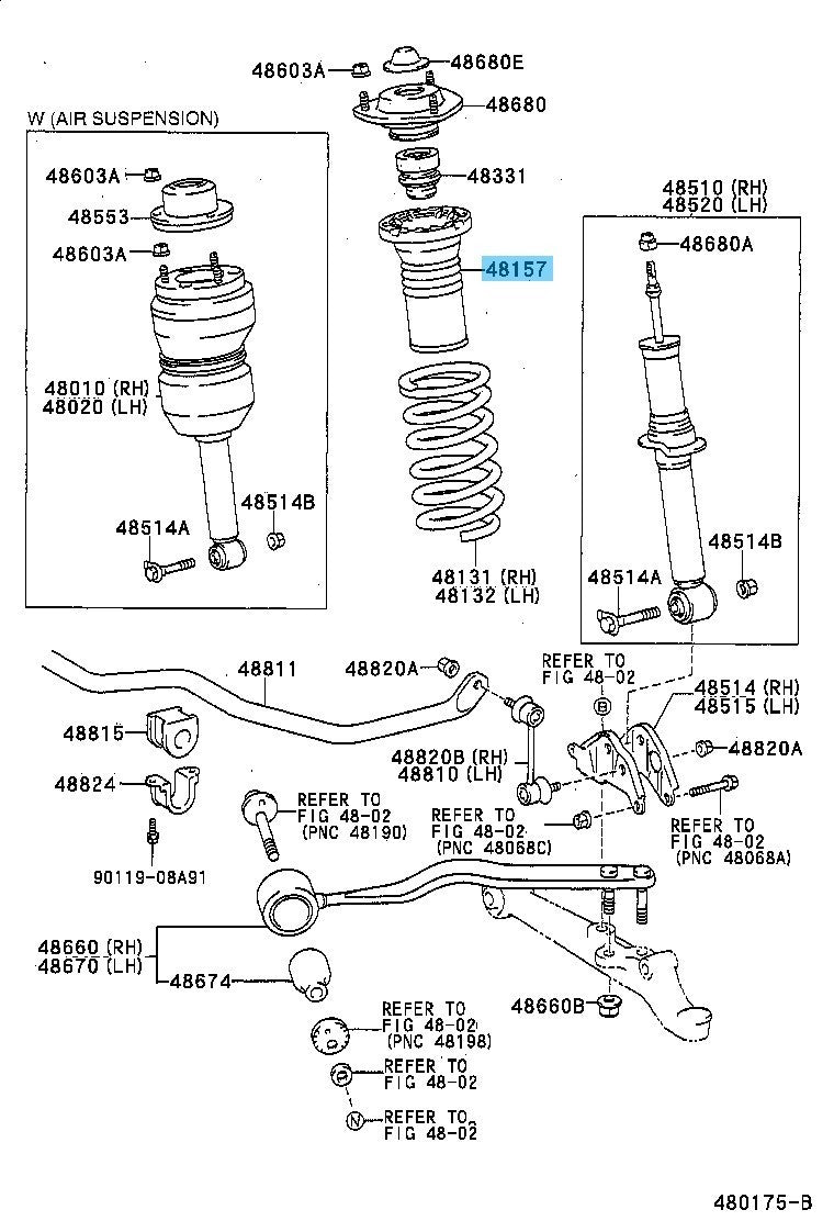 TOYOTA LEXUS LS400 UCF#0 '90-00 Genuine F/Coil Spring Insulator Upr RH & LH Set