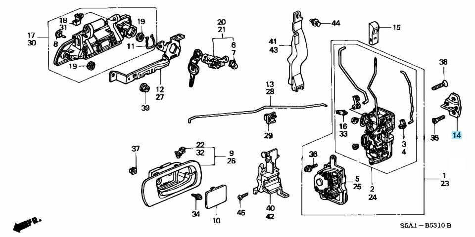 HONDA CIVIC 01-05 ACURA RSX 02-06 Genuine Door Lock Striker 72135-S5A-003 x2 OEM