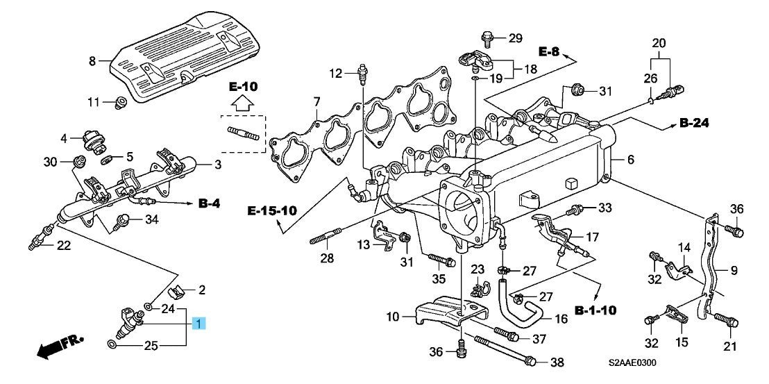 HONDA S2000 AP2 2007-2009 Genuine Fuel Injector & Packing 16450-PZX-003 x4 Set