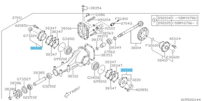SUBARU IMPREZA WRX STI GRF 04-14 Genuine Rear Differential Bearing Holder OEM