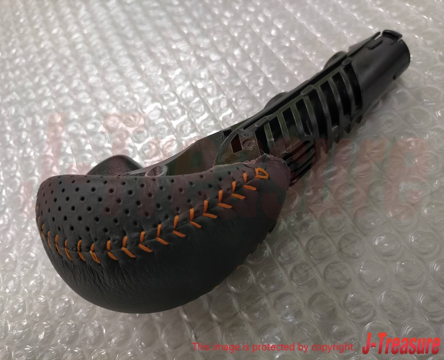 HONDA FIT RS GE8 Genuine Automatic Auto CVT Leather Shift Knob Orange Stitch OEM
