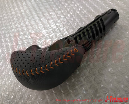 HONDA FIT RS GE8 Genuine Automatic Auto CVT Leather Shift Knob Orange Stitch OEM
