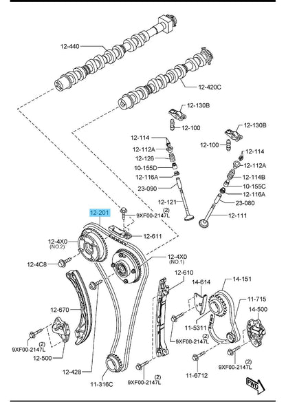 MAZDA MAZDA3 BM BN Genuine Timing Chain PY01-12-201A OEM For 2.5L SKYACTIV-G