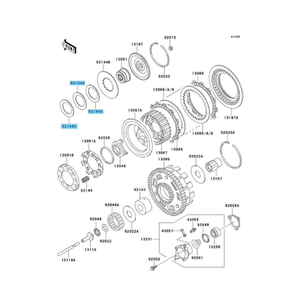 KAWASAKI VULCAN 1500 CLASSIC VN1500 96-08 Genuine Clutch Limiter Spring x3 Set