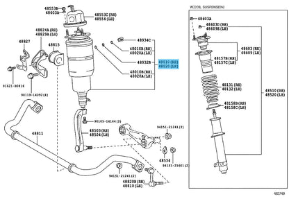LEXUS LS460 USF45 14-17 Genuine Front Pneumatic Cylinder RH & LH Set Late Model
