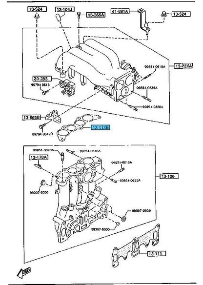 MAZDA RX-7 FD3S 93-95 Genuine In. Manifold Gasket No.2 N3A1-13-112 OEM