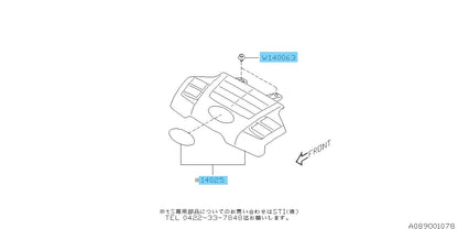 SUBARU LEGACY tS BMM 12- Genuine Engine Cover End Plastic & Grommet Clip Set OEM