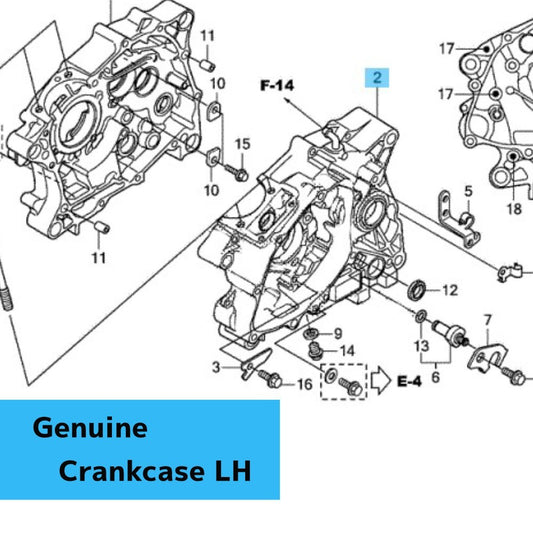 HONDA CRF125F CRF125FB 2014-2018 Genuine Crankcase LH 11200-K28-910 OEM